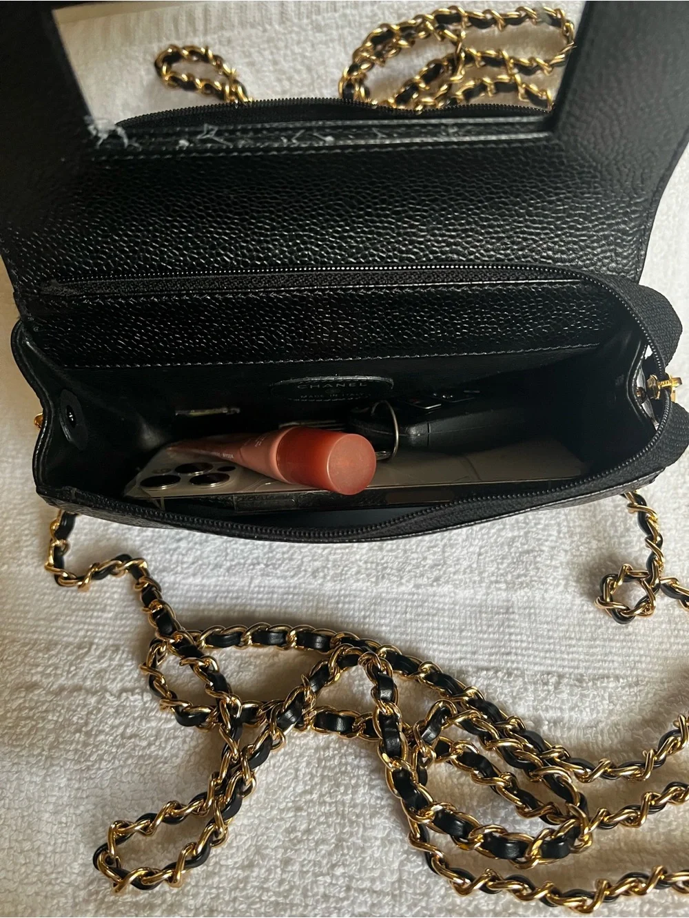 💥Auth. CHANEL  BLACK  MINI POUCH BAG.
